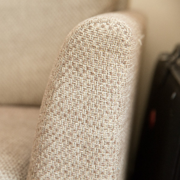 Upholstery fabric close-up after cleaning