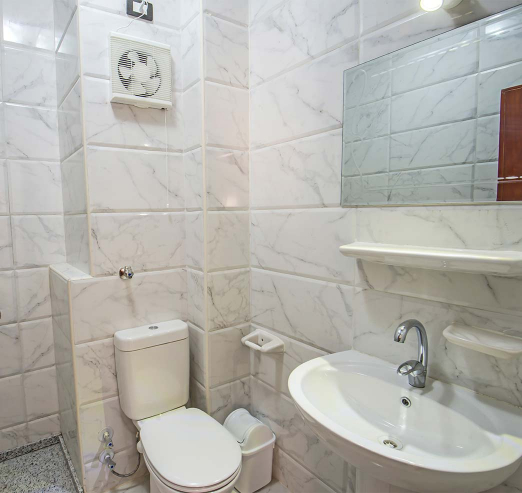 white bathroom in a holiday rental property