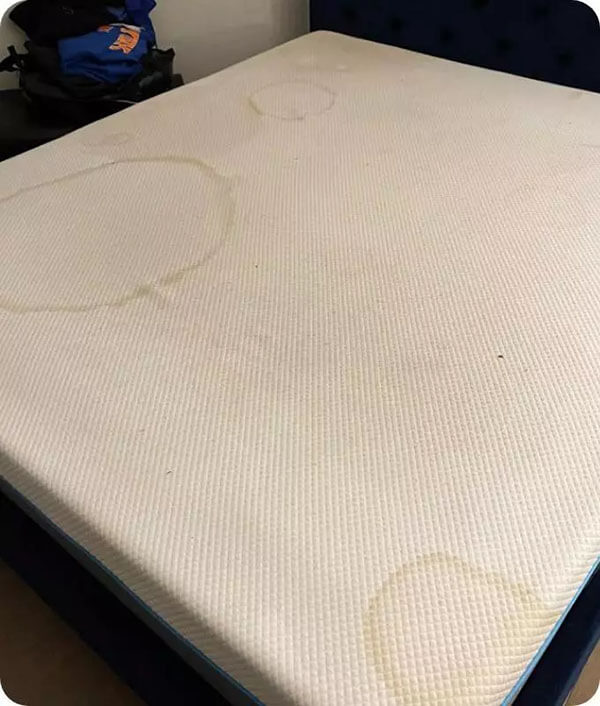 Stained mattress in a London property