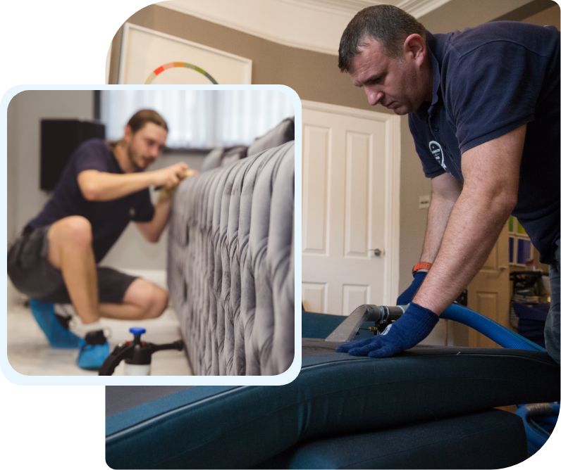 Upholstery cleaning service in a London property